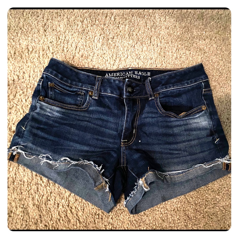 Dark wash jean shorts